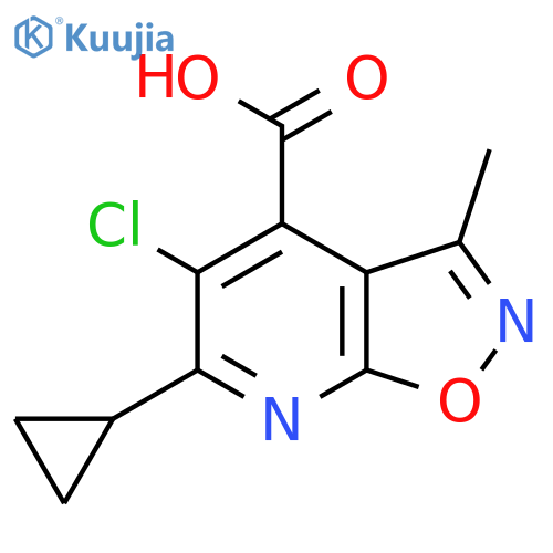 5-chloro-6-cyclopropyl-3-methyl-1,2oxazolo5,4-bpyridine-4-carboxylic acid structure