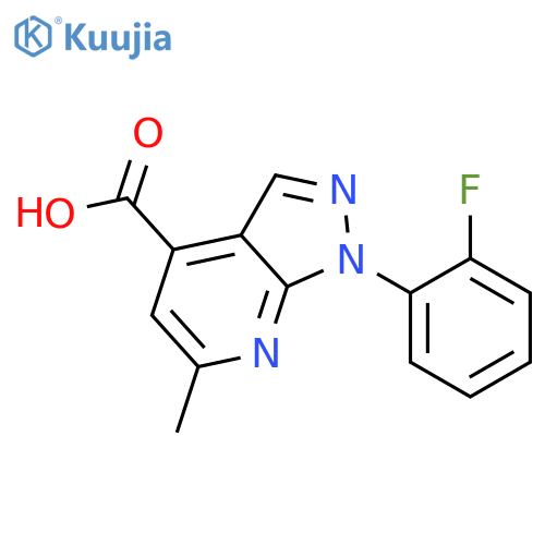 1-(2-fluorophenyl)-6-methyl-1H-pyrazolo[3,4-b]pyridine-4-carboxylic acid structure