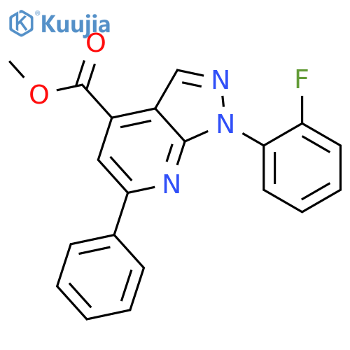methyl 1-(2-fluorophenyl)-6-phenyl-1H-pyrazolo[3,4-b]pyridine-4-carboxylate structure