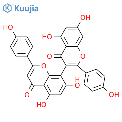 5,5',7,7'-Tetrahydroxy-2,2'-bis(4-hydroxyphenyl)-4H,4'H-[3,8'-bichromene]-4,4'-dione structure