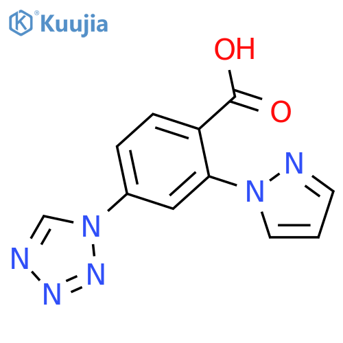 2-(1H-Pyrazol-1-yl)-4-(1H-tetraazol-1-yl)benzoic acid structure