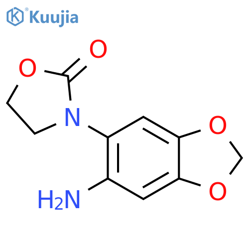 3-(6-Amino-1,3-benzodioxol-5-yl)-1,3-oxazolidin-2-one structure