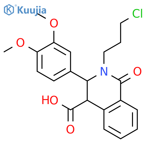 2-(3-chloropropyl)-3-(3,4-dimethoxyphenyl)-1-oxo-1,2,3,4-tetrahydroisoquinoline-4-carboxylic acid structure