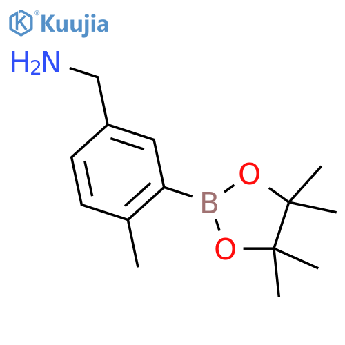 4-methyl-3-(tetramethyl-1,3,2-dioxaborolan-2-yl)phenylmethanamine structure