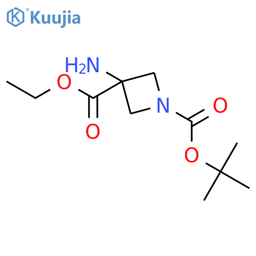1-tert-butyl 3-ethyl 3-aminoazetidine-1,3-dicarboxylate structure