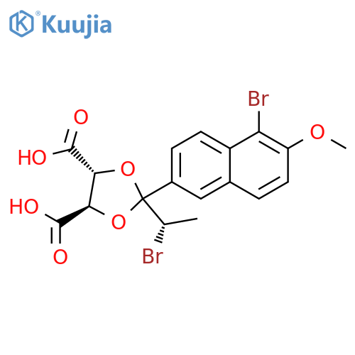 1,3-Dioxolane-4,5-dicarboxylic acid, 2-[(1S)-1-bromoethyl]-2-(5-bromo-6-methoxy-2-naphthalenyl)-, (4R,5R)- structure
