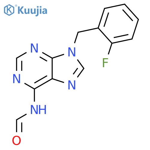 Formamide, N-[9-[(2-fluorophenyl)methyl]-9H-purin-6-yl]- structure