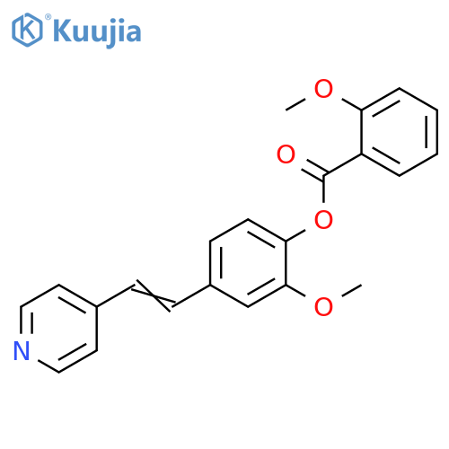 2-methoxy-4-[(E)-2-(pyridin-4-yl)ethenyl]phenyl 2-methoxybenzoate structure
