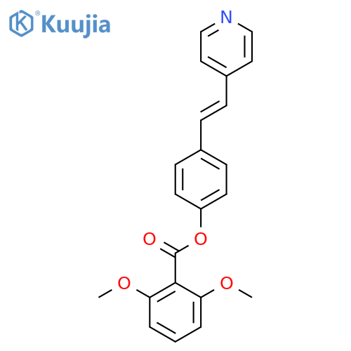4-[(E)-2-(pyridin-4-yl)ethenyl]phenyl 2,6-dimethoxybenzoate structure