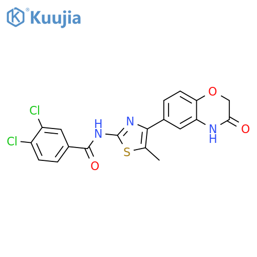 3,4-dichloro-N-[5-methyl-4-(3-oxo-3,4-dihydro-2H-1,4-benzoxazin-6-yl)-1,3-thiazol-2-yl]benzamide structure