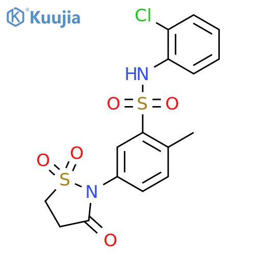 N-(2-chlorophenyl)-2-methyl-5-(1,1,3-trioxo-1lambda6,2-thiazolidin-2-yl)benzene-1-sulfonamide structure