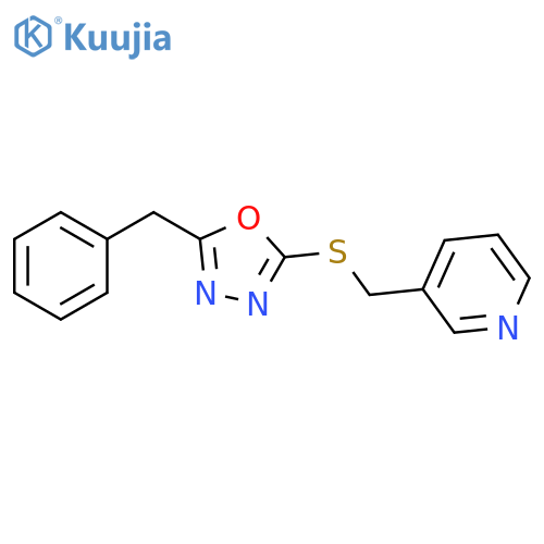 3-{[(5-benzyl-1,3,4-oxadiazol-2-yl)sulfanyl]methyl}pyridine structure