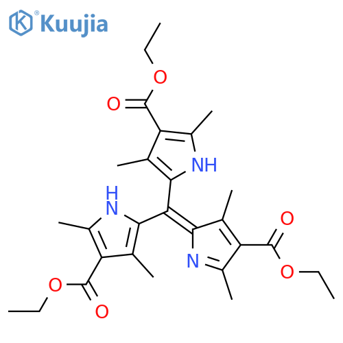 1H-Pyrrole-3-carboxylicacid,5-[[4-(ethoxycarbonyl)-3,5-dimethyl-1H-pyrrol-2-yl][4-(ethoxycarbonyl)-3,5-dimethyl-2H-pyrrol-2-ylidene]methyl]-2,4-dimethyl-,ethyl ester (9CI) structure