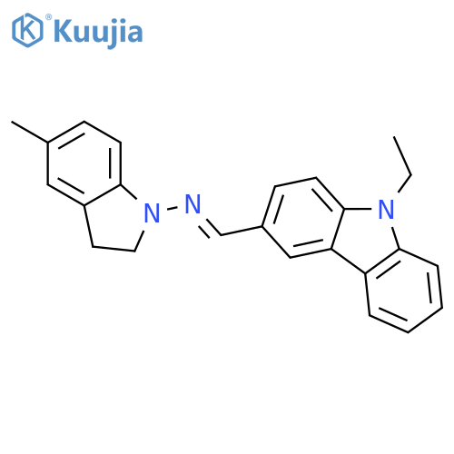 1H-Indol-1-amine, N-[(9-ethyl-9H-carbazol-3-yl)methylene]-2,3-dihydro-5-methyl- structure