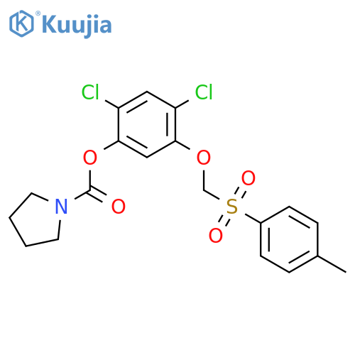 1-Pyrrolidinecarboxylic acid, 2,4-dichloro-5-[[(4-methylphenyl)sulfonyl]methoxy]phenyl ester structure