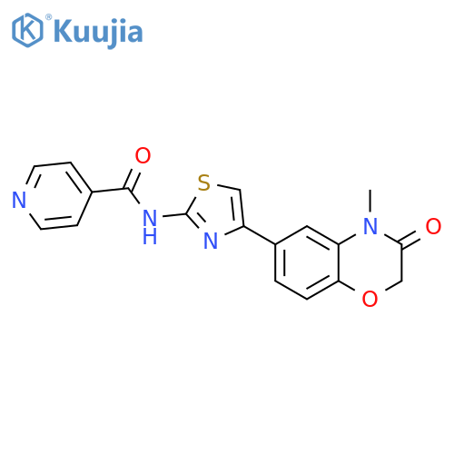 N-[4-(4-methyl-3-oxo-3,4-dihydro-2H-1,4-benzoxazin-6-yl)-1,3-thiazol-2-yl]pyridine-4-carboxamide structure