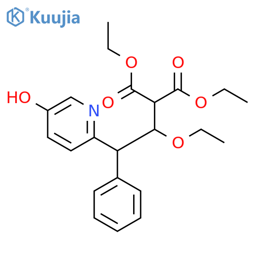Propanedioic acid, [1-ethoxy-2-(5-hydroxy-2-pyridinyl)-2-phenylethyl]-,diethyl ester structure
