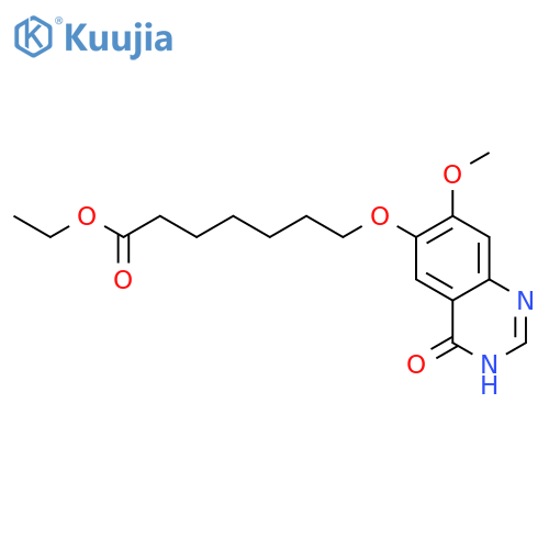 Ethyl 7-((7-methoxy-4-oxo-3,4-dihydroquinazolin-6-yl)oxy)heptanoate structure
