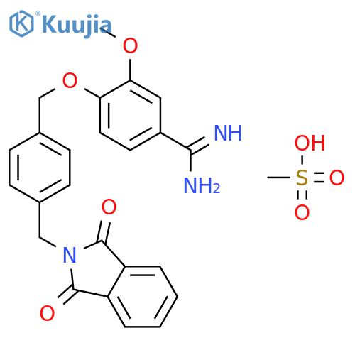 Benzenecarboximidamide, 4-[[4-[(1,3-dihydro-1,3-dioxo-2H-isoindol-2-yl)methyl]phenyl]methoxy]-3- methoxy-, monomethanesulfonate structure