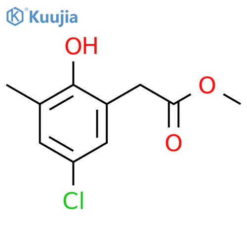 Benzeneacetic acid, 5-chloro-2-hydroxy-3-methyl-, methyl ester structure