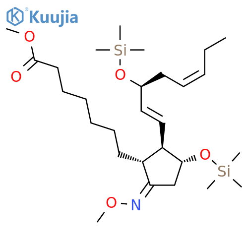 Prosta-13,17-dien-1-oic acid, 9-(methoxyimino)-11,15-bis[(trimethylsilyl)oxy]-, methyl ester, (9E,11a,13E,15S,17Z)- structure