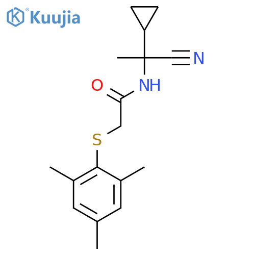 N-(1-Cyano-1-cyclopropylethyl)-2-(mesitylthio)acetamide structure