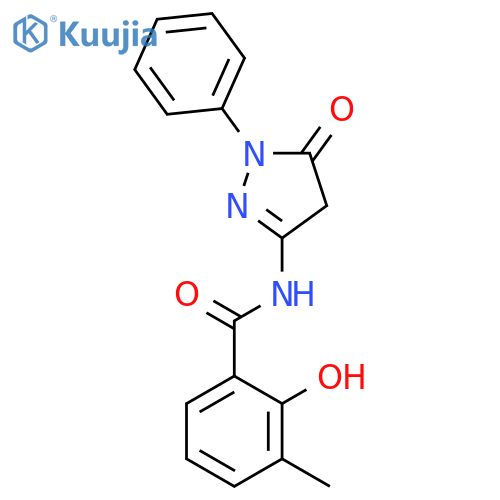 Benzamide, N-(4,5-dihydro-5-oxo-1-phenyl-1H-pyrazol-3-yl)-2-hydroxy-3-methyl- structure
