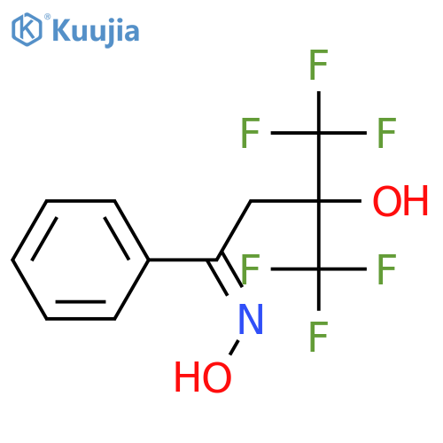 1-Butanone,4,4,4-trifluoro-3-hydroxy-1-phenyl-3-(trifluoromethyl)-, oxime structure