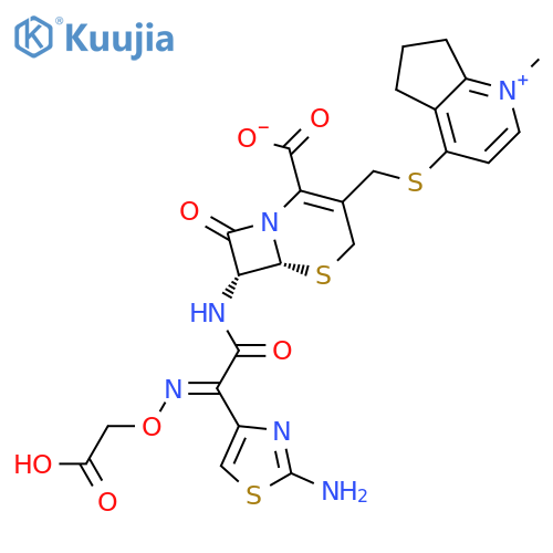 5H-Cyclopenta[b]pyridinium,4-[[[7-[[(2-amino-4-thiazolyl)[(carboxymethoxy)imino]acetyl]amino]-2-carboxy-8-oxo-5-thia-1-azabicyclo[4.2.0]oct-2-en-3-yl]methyl]thio]-6,7-dihydro-1-methyl-,inner salt, [6R-[6a,7b(Z)]]- (9CI) structure