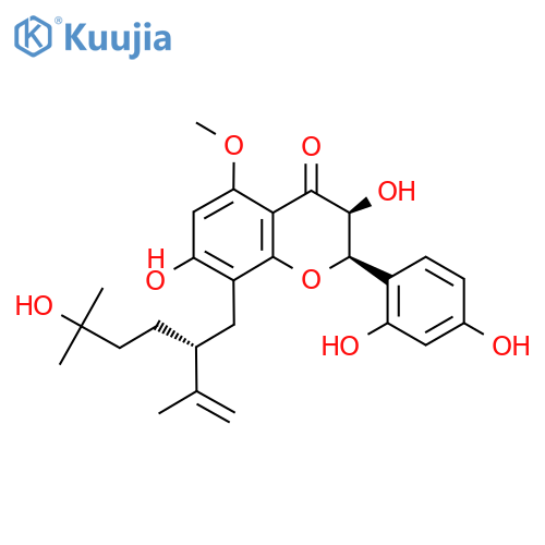 4H-1-Benzopyran-4-one,2-(2,4-dihydroxyphenyl)-2,3-dihydro-3,7-dihydroxy-8-[(2R)-5-hydroxy-5-methyl-2-(1-methylethenyl)hexyl]-5-methoxy-,(2R,3S)- structure