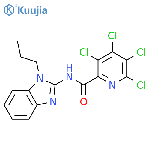 3,4,5,6-tetrachloro-N-(1-propyl-1H-1,3-benzodiazol-2-yl)pyridine-2-carboxamide structure