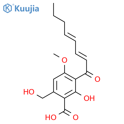 Benzoic acid,2-hydroxy-6-(hydroxymethyl)-4-methoxy-3-[(2E,4E)-1-oxo-2,4-octadien-1-yl]- structure