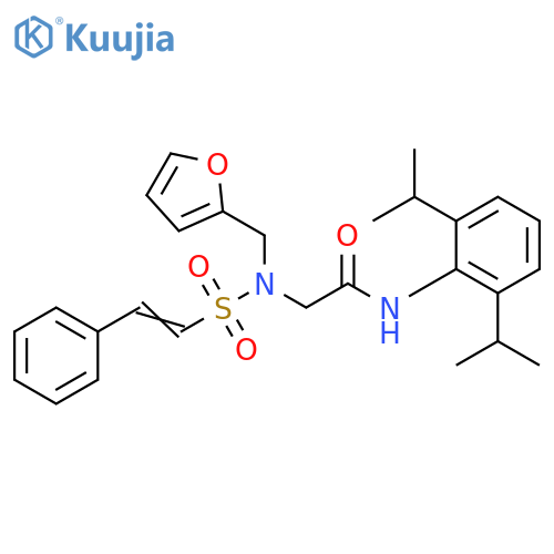 N-[2,6-Bis(1-methylethyl)phenyl]-2-[(2-furanylmethyl)[(2-phenylethenyl)sulfonyl]amino]acetamide structure