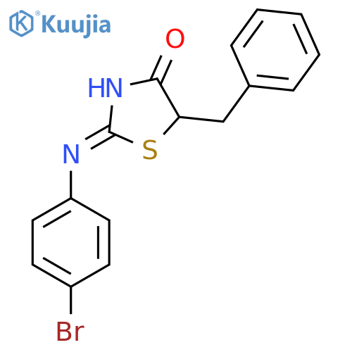 (2E)-5-benzyl-2-[(4-bromophenyl)imino]-1,3-thiazolidin-4-one structure
