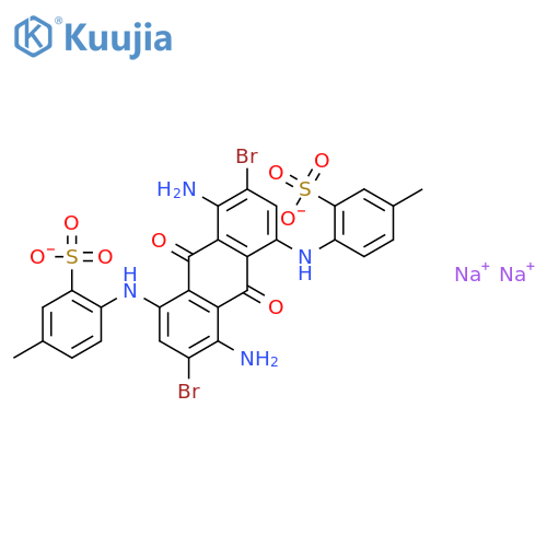 Benzenesulfonic acid,2,2'-[(4,8-diamino-3,7-dibromo-9,10-dihydro-9,10-dioxo-1,5-anthracenediyl)diimino]bis[5-methyl-,sodium salt (1:2) structure