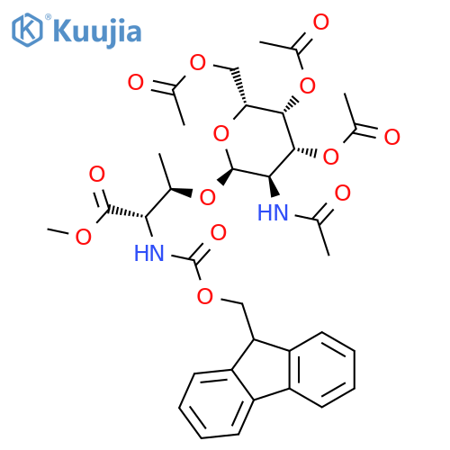 O-(2-acetamido-3,4,6-tri-O-acetyl-2-deoxy-α-D-galactopyranosyl)-N-(fluorenylmethoxycarbonyl)-L-threonine methyl ester structure