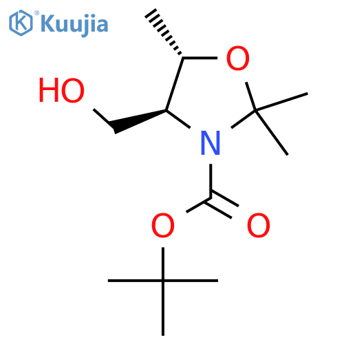 tert-Butyl (4S,5S)-4-(Hydroxymethyl)-2,2,5-trimethyloxazolidine-3-carboxylate structure