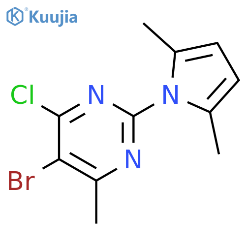 5-bromo-4-chloro-2-(2,5-dimethyl-1H-pyrrol-1-yl)-6-methylpyrimidine structure