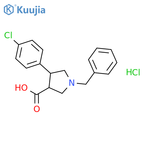 trans-1-Benzyl-4-(4-chlorophenyl)pyrrolidine-3-carboxylic acid hydrochloride structure