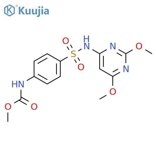 <br>[4-(2,6-Dimethoxy-pyrimidin-4-ylsulfamoyl)-phenyl]-carbamic acid methyl est er structure