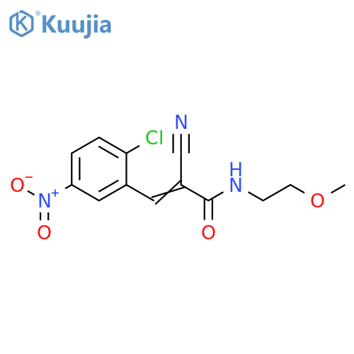 3-(2-Chloro-5-nitrophenyl)-2-cyano-N-(2-methoxyethyl)-2-propenamide structure