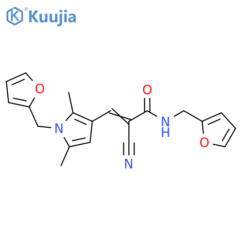 2-Cyano-N-(2-furanylmethyl)-3-[1-(2-furanylmethyl)-2,5-dimethyl-1H-pyrrol-3-yl]-2-propenamide structure