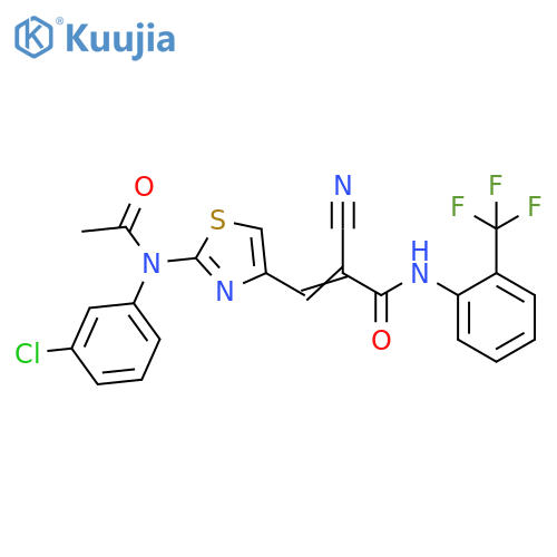 3-[2-[Acetyl(3-chlorophenyl)amino]-4-thiazolyl]-2-cyano-N-[2-(trifluoromethyl)phenyl]-2-propenamide structure