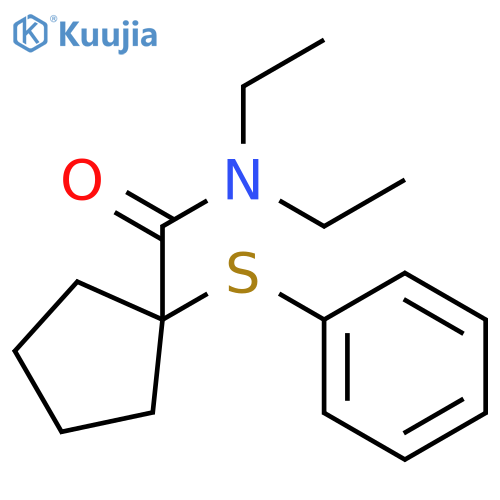 Cyclopentanecarboxamide,N,N-diethyl-1-(phenylthio)- structure