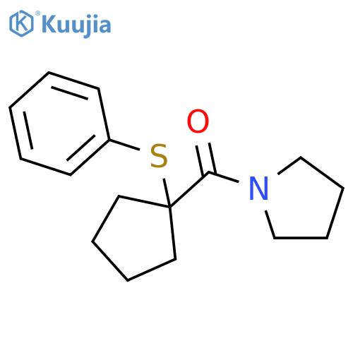 Methanone,[1-(phenylthio)cyclopentyl]-1-pyrrolidinyl- structure