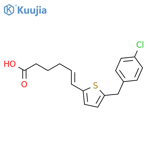 5-Hexenoic acid, 6-[5-[(4-chlorophenyl)methyl]-2-thienyl]-, (E)- structure