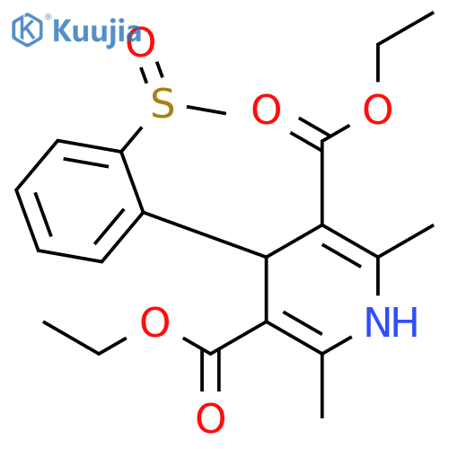 3,5-Pyridinedicarboxylic acid,1,4-dihydro-2,6-dimethyl-4-[2-(methylsulfinyl)phenyl]-, diethyl ester structure