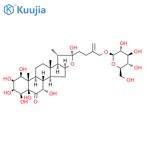 (1β,2β,3β,4β,5β,7α,22α)-27-(β-D-Glucopyranosyloxy)-1,2,3,4,5,7,22-heptahydroxyfurost-25-en-6-one structure