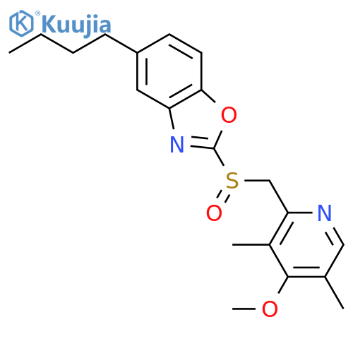 Benzoxazole, 5-butyl-2-[[(4-methoxy-3,5-dimethyl-2-pyridinyl)methyl]sulfinyl]- structure