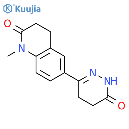 2(1H)-Quinolinone, 3,4-dihydro-1-methyl-6-(1,4,5,6-tetrahydro-6-oxo-3-pyridazinyl)- structure